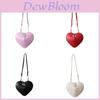 Borsa a Spalla a Forma di Cuore in PU per Ragazze con Chiusura a Zip e Tasca per Cellulare