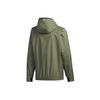 Adidas Three-Stripe Print Sports Hoodie Jacket Men Outerwear Green FM9434