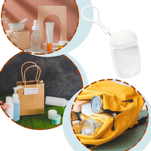 Keychain dispenser bottle portable empty Travel refill container 30ml Leak-proof hand wash cleansing lotion toner body shampoo