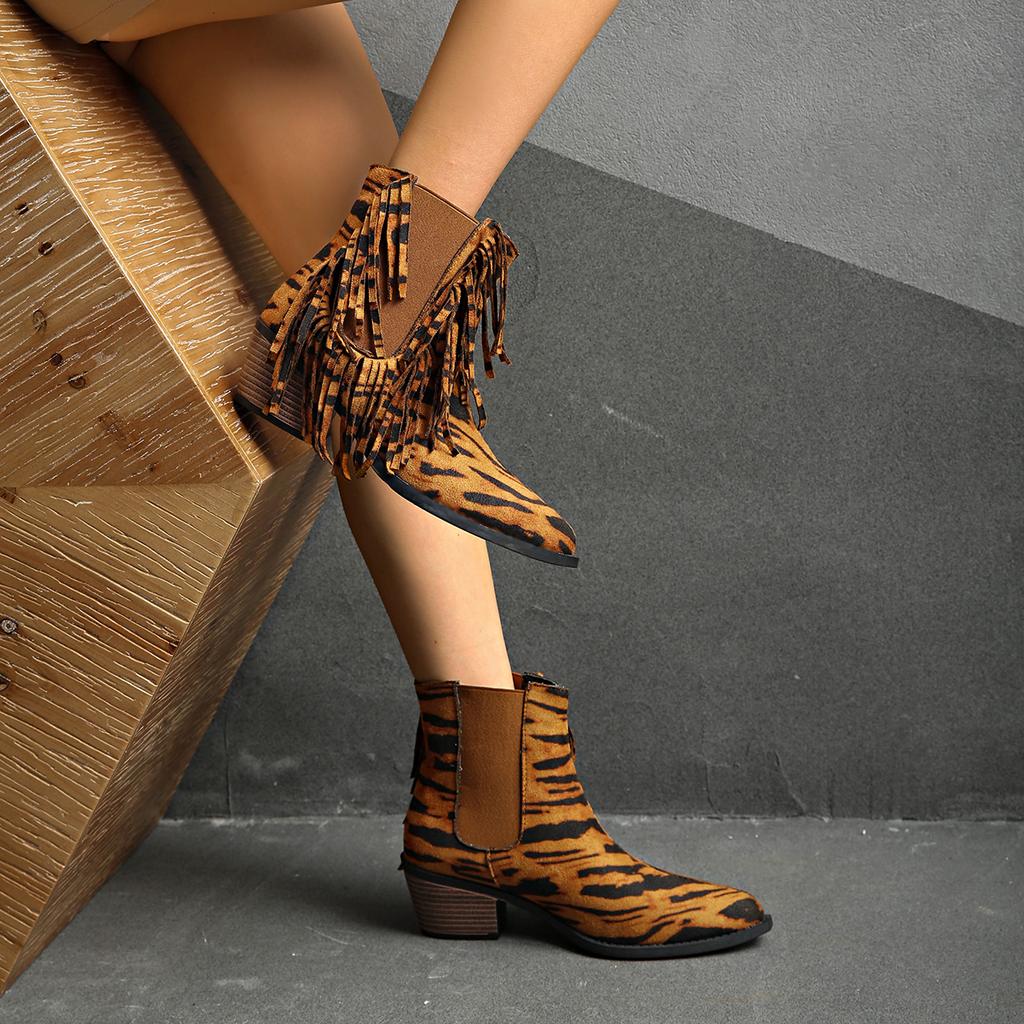 2025 Women Boots Pleated Mid-calf Buckle High Heels Shoes Plus Size Comfortable Anti-slip Outdoor Ankle Boots Zapatos De Mujer