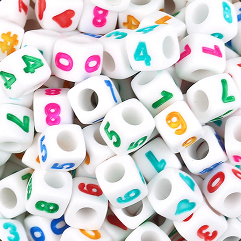 100Pcs/Lot Trendy Acrylic Square Alphabet Beads Large Hole Letter Loose Spacer Bead Jewelry Handmade Bracelet Making Supplies