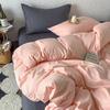 Solid Color Mixed and Matched Washed Cotton 4-piece Set Bed Sheet 4-piece Bed Hat Four-piece Set Simple and Comfortable