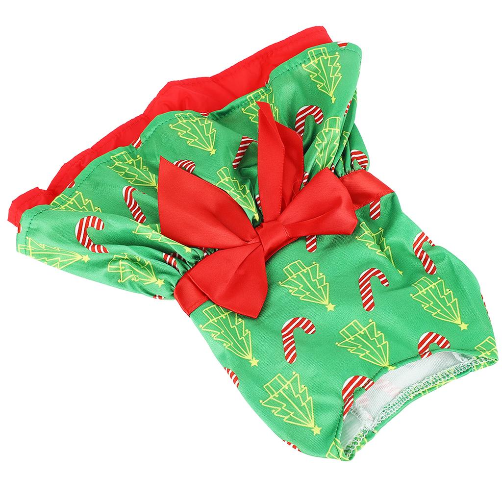 Hunde Kleid Mode Niedliches Weihnachtsbaum Muster Welpen Sommerkleid für Weihnachtsfeier Täglich L