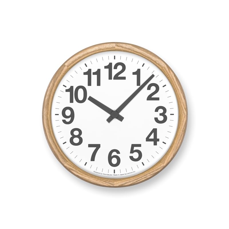 Lemnos Analog Wall Clock, Natural Oak Wood, Clock A OAK YK24-12