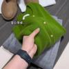 Autumn and winter popular new small green knitted cardigan sweater femininity white soft waxy top coat