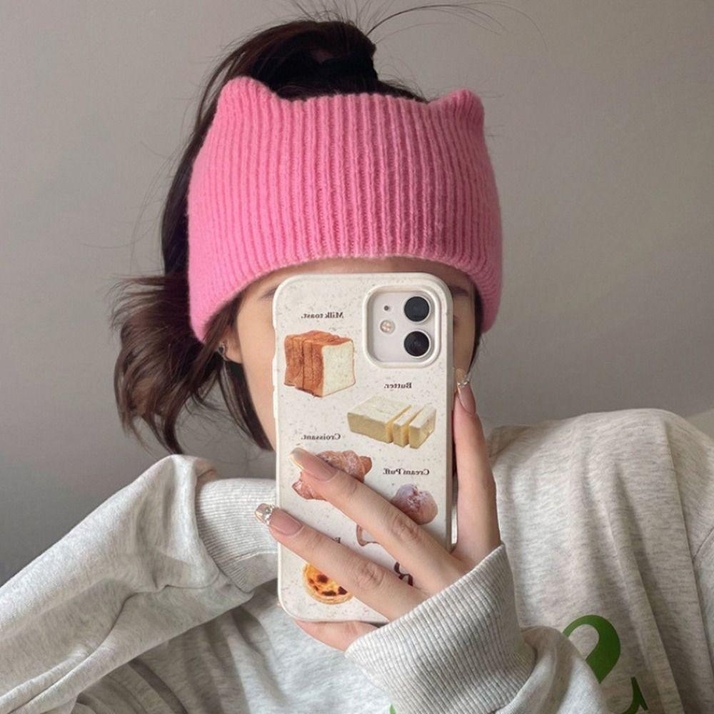 Ear Warm Cat Ears Knitted Headband Windproof Winter Elastic Headband Sweet Warm Hair Band Ladies