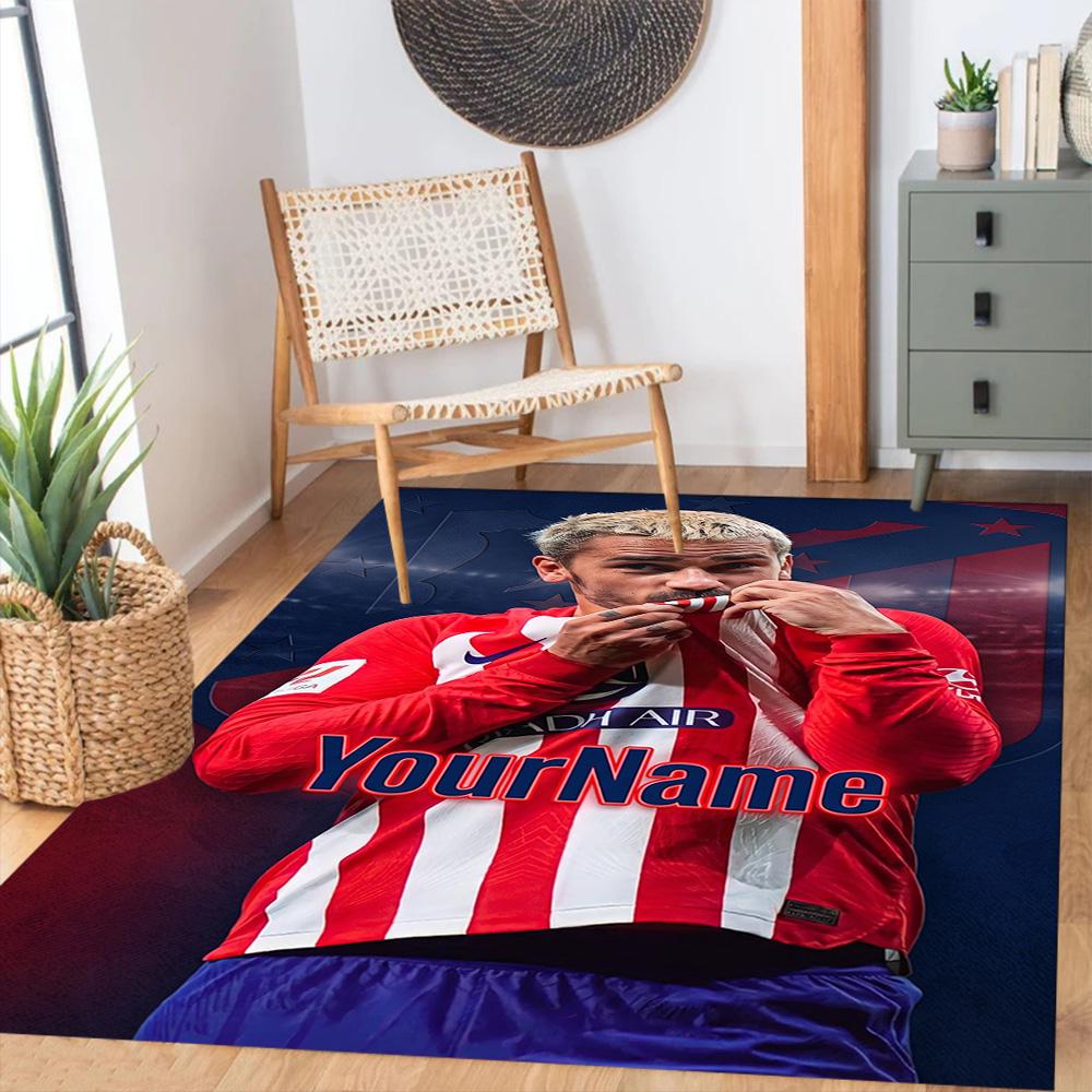Atletico Madrid Customizable Name Floor Mat Perfect for Foyer Dormitory Living Rooms Decorate room Anti-slip Rug Office home decor Best for Christmas