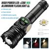 High Power LED Flashlight TYPE-C Rechargeable Aluminum Torch Outdoor Searchlight Portable Camping Light with Telescopic Zoom