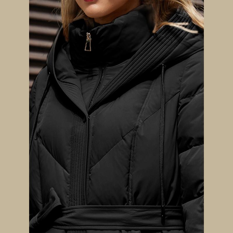 Astrid Winter Women Parka Hooded Belt Thick Warm Cotton Fashion Outerwear Long Down Jacket Quilted Coat Female Clothing ZR-30216