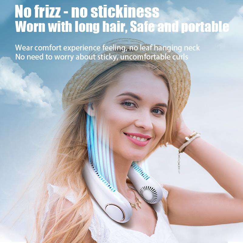 Portable Hanging Neck Fan Digital Display Power Ventilador Bladeless Neckband Fans Air Cooler USB Charging Camping Electric Fan
