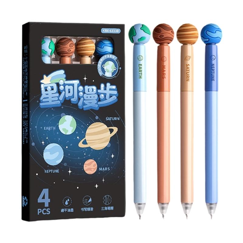 4Pcs Erasable Gel Pen Twist Action Gel Inks Pen 0.5mm Quick Dry Rotatable Gel Inks Pen for Writing Journaling Blue Inks