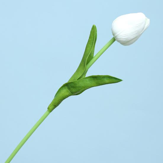 5 Pcs Artificial PU Tulip Real Touch Fake Flower Bouquet Fake Floral Arrangement for Wedding Spring Home Office Party Decoration