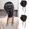 Scrunchie Flower Bun Head Wig Claw Clip Ball Head Wig Korean Style False Hair Pieces  Daily Use