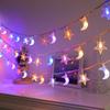 LED Colorful Star and Moon Decoration Atmosphere Lamp String Fairy Decoration Hanging Lamp for Home Garden Camping and Gathering