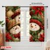 2pcs,2D Plane Printing Pattern Curtains Christmas Snowman3 Polyester (without Rod) Decorations For Home for Bedroom, Living Room
