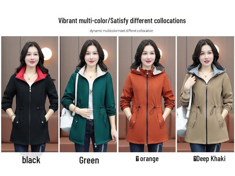 2025 Spring-Autumn Slimming Double-Sided Trench Coat: Waist-Cinching Petite Korean Style, Fashionable and Versatile Women's Outerwear.