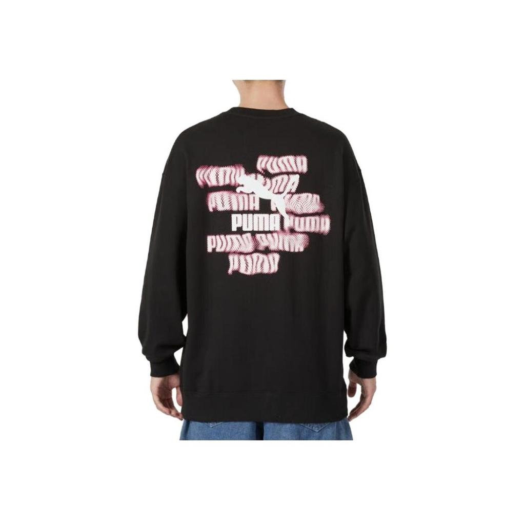 Puma Logo Printed Crewneck Sweatshirt Men Sweatshirt Black 624941-01