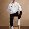 Li-Ning Printed Letter Fleece Hoodie Unisex Tops Off-White AWDTB77-2