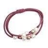 Girl Women Faux Pearl Hair Ring Knotted Rope Beaded Triad Hairband Jewelry Gift