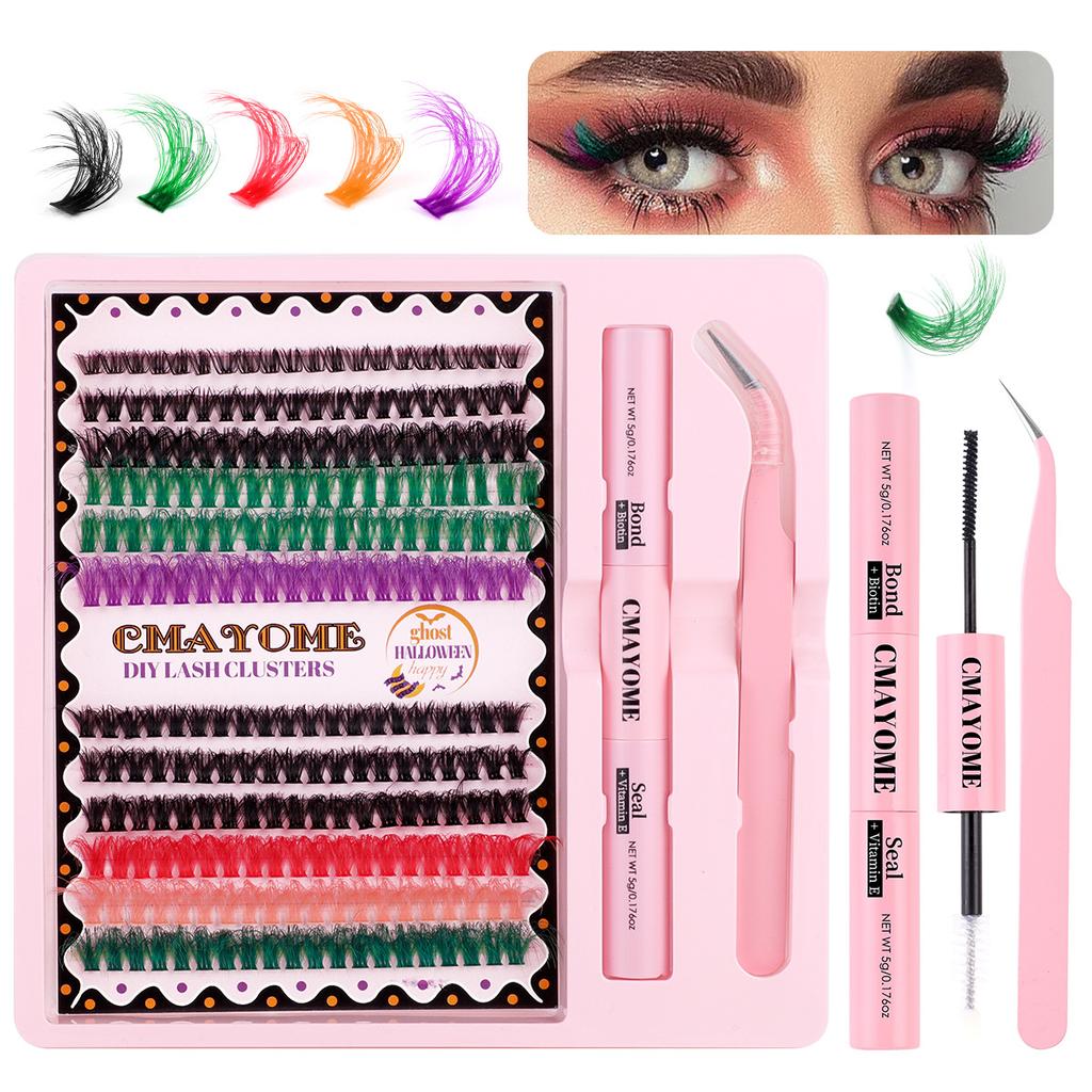 Color D Song Single Cluster False Eyelashes 8-16Mmdiy Segmented Thick Curled Eyelashes