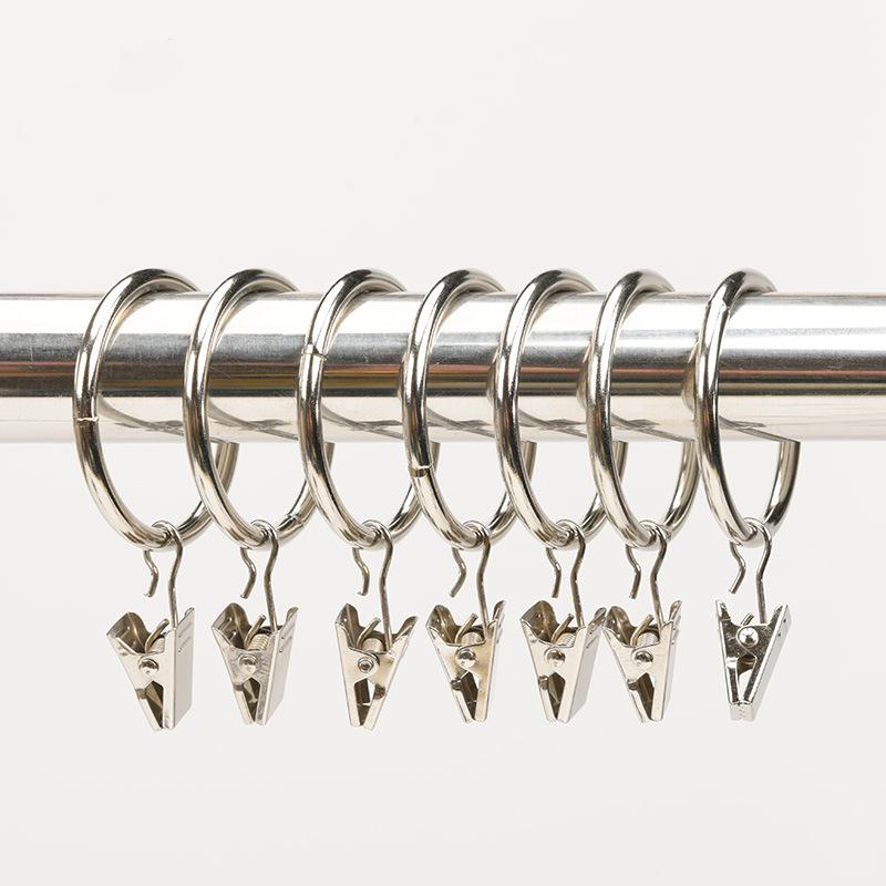 20 Pack Curtain Rings with Clips, Drapery Clips with Rings, Drapes Rings 1.26 In Interior Diameter, Fits Up To 1 In Curtain Rod