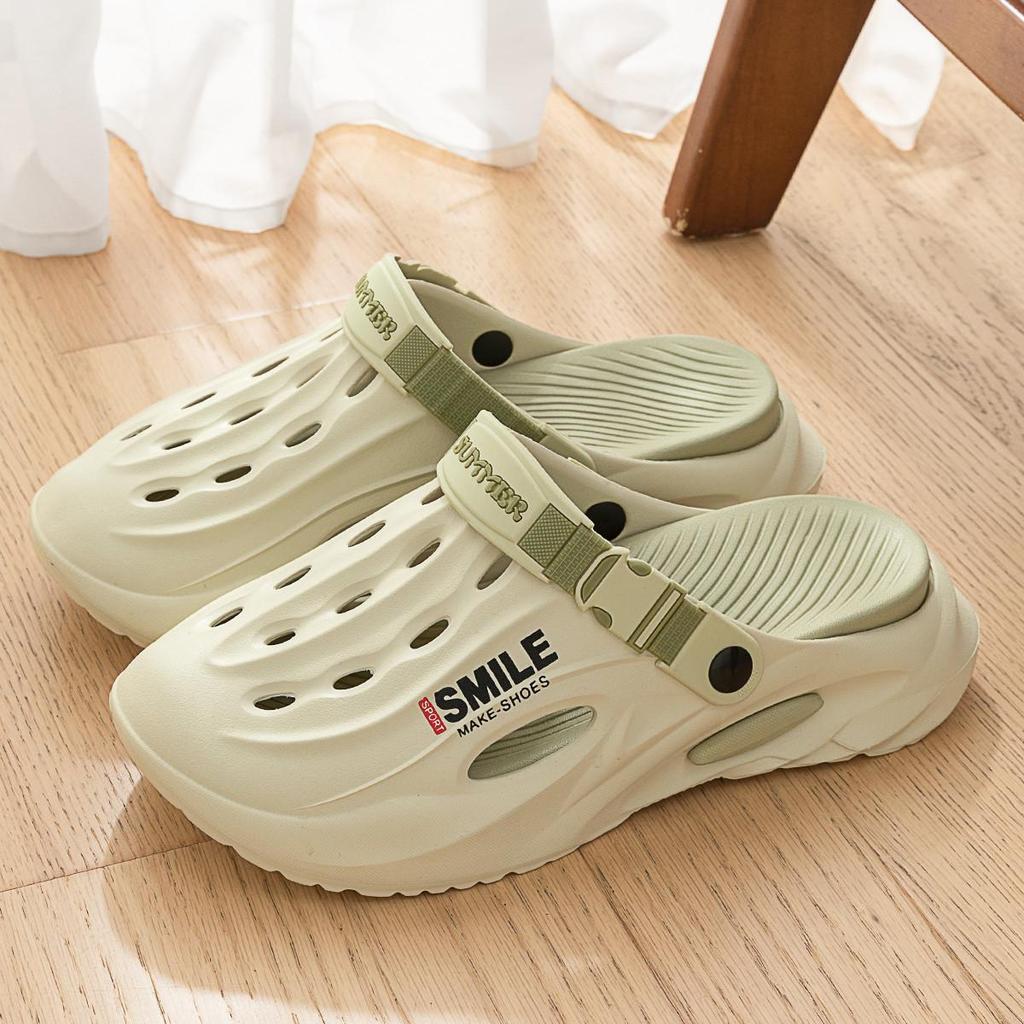 סנדלי קבקבי חוץ לגברים עם סוליה עבה מונעת החלקה - שקטים, ללא ריח, נוחות קיץ לנהיגה והליכה