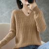 New Korean Style Women's V-Neck Sweater – Loose, Versatile, Plus Size Knitwear for Autumn and Winter