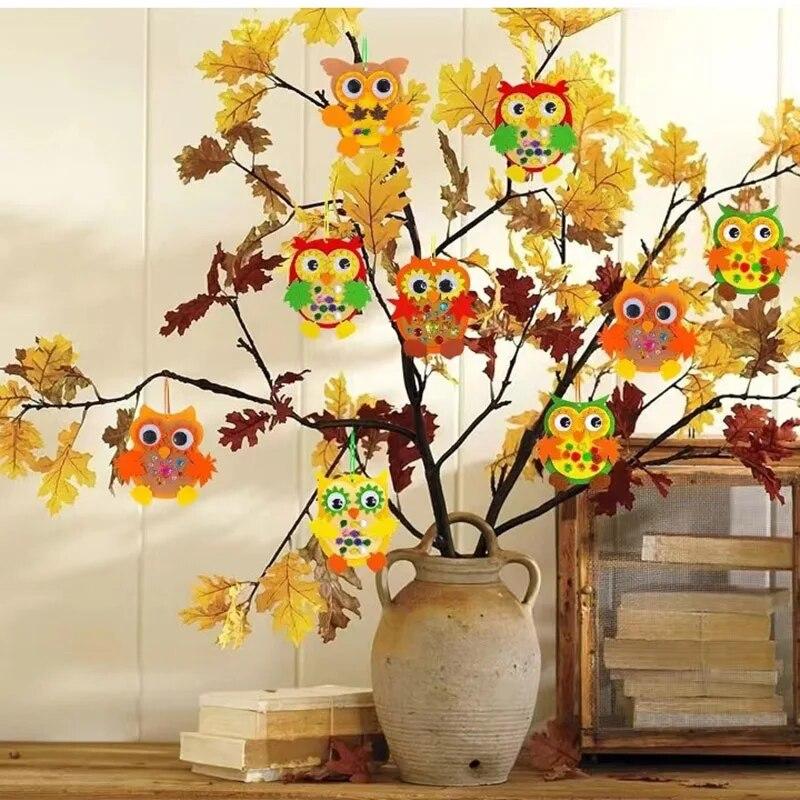 6 STK Girlanden-Set Feiertags-Partyzubehör Festliche Dekoration Vlies Eulenanhänger Atmosphäre Tieraufnäher Filzstoff Klein