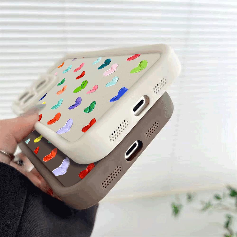 Colorful Paint Heart Pattern Shockproof Phone Case for Xiaomi Redmi Note 14 13 12 11 10 9 8 7 Pro Anti-Slip Soft TPU Cover