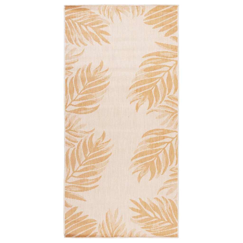 vidaXL Outdoor-Teppich Flachgewebe 100x200 cm Blattmuster