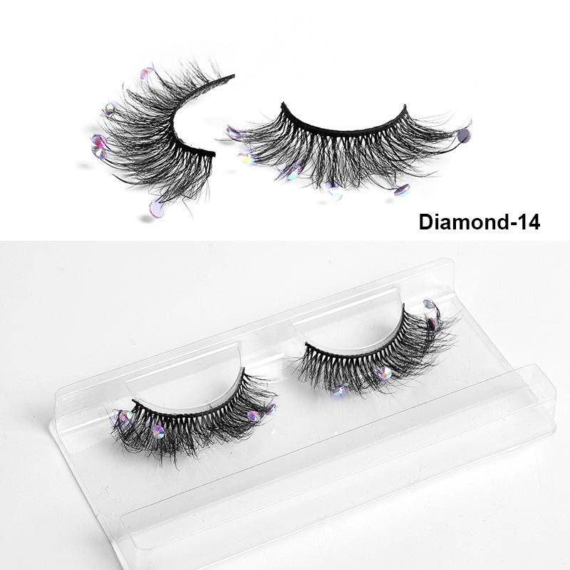 Europe And The United States With Diamond False Eyelashes 3d Three -Dimensional Natural Thick Grafted Eyelashes