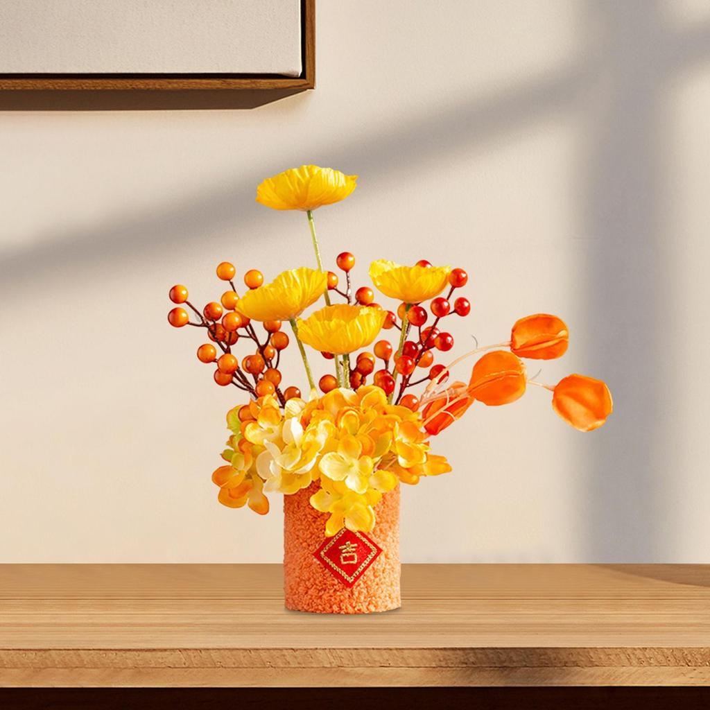 Artificial Bonsai Character Decorative Decoration Bouquet Chinese Year Ornaments Potted Flowers