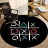 1pc TicTacToe Game Office Round Area Rug, Indoor Mat Suitable ForOffice, Under Office Chairs Bedroom Living Room Home Decor D023