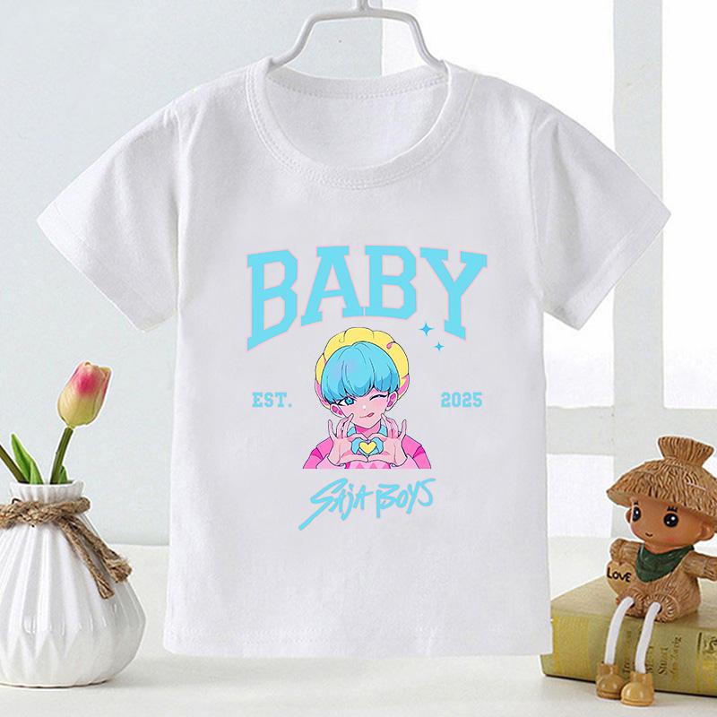 Kpop Demon Hunters Saja Boys Print Casual Kids T Shirt Girls New Summer Tops Fashion Baby Clothes Children Short Sleeve T-shirts