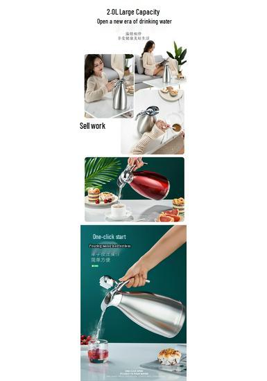 Stainless Steel Thermos Flask - Large Capacity Hot Water Bottle for Home and Dorm Use