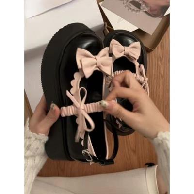 Japanese Sweet Bow Mary Jane Small Leather Shoes Fashionable Versatile Women's Shallow Mouth Muffin Thick-soled Jk Single Shoes