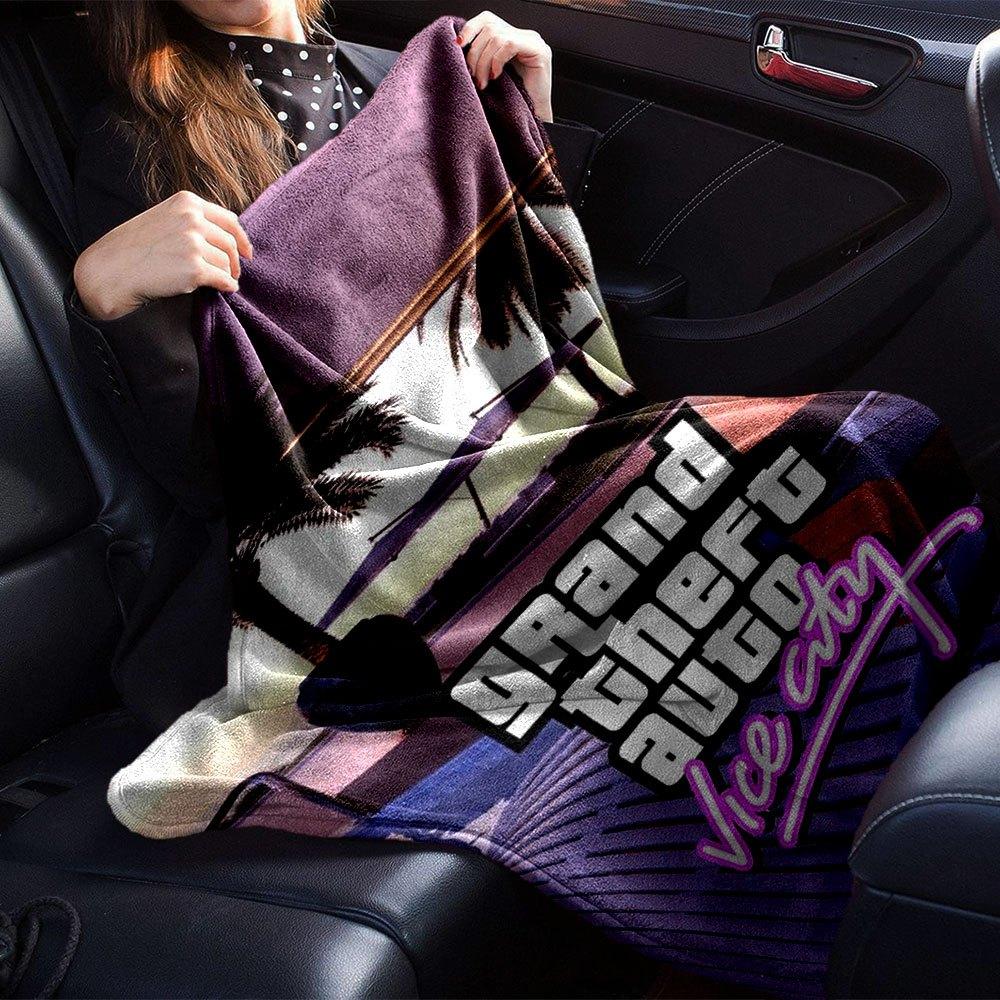1 pezzo Coperta Morbida in Flanella Grand Theft Auto con Stampa di Designer Una coperta accogliente per tutte le stagioni, perfetta per il divano, il letto, l'ufficio