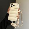 Crossbody Down Jacket Silicone Soft Phone Case for IPhone Air 17 16 15  14 13 12 11 Pro Max XS 7 8 Plus Camera Protection Cover