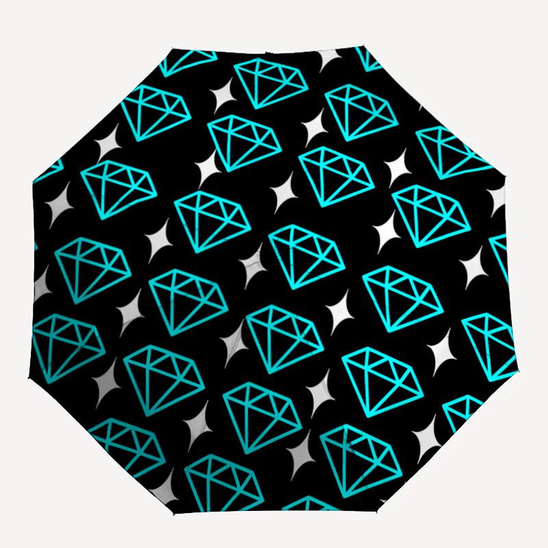 1pc Diamond Pattern Automatic Folding Umbrella - Portable Collapsible 8-Rib Umbrella for All Seasons yy251119145