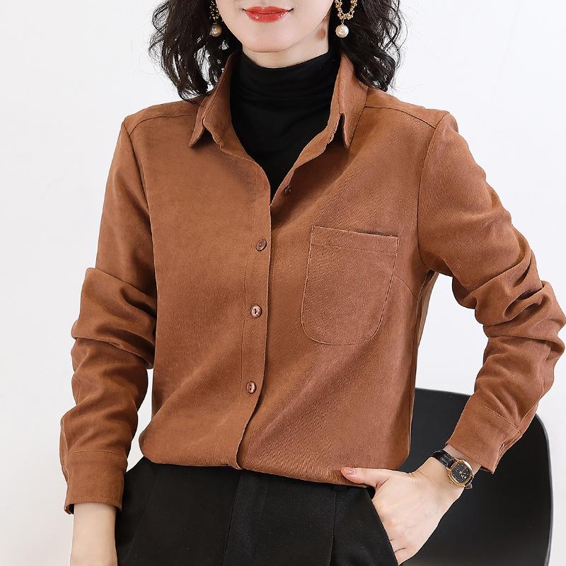 Podzimní nový styl silná volná košile s dlouhým rukávem pro ženy jarní a podzimní bunda košile podzimní top
