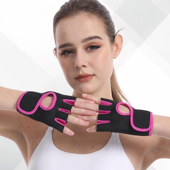 Yousheng 2Pcs Half Finger Sports Gloves, Anti-slip Breathable Fingerless Gloves, Adjustable Men Women Gloves for Dumbbell Weightlifting Workout