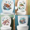 Cartoon Underwater World Sea Turtles Coral Fish Bathroom Toilet and Home Beautification Stickers