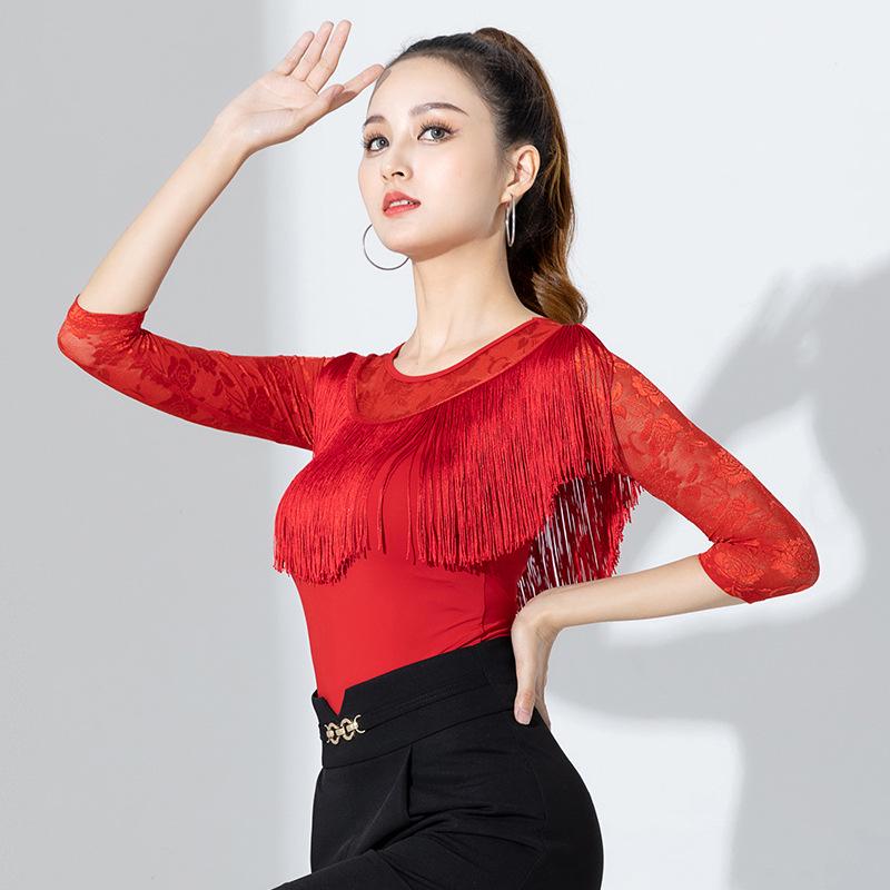 

Женское трико для бальных танцев 2022 года с бахромой XXXL