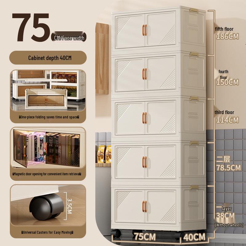 Folding Multi-Layer Plastic Storage Cabinet for Baby Clothes and Toys