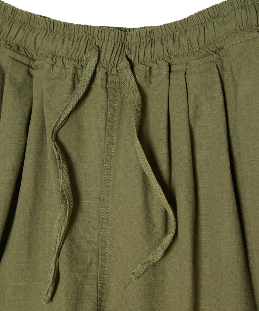 LEFTSEOUL Side Wrinkle Shorts [Olive]