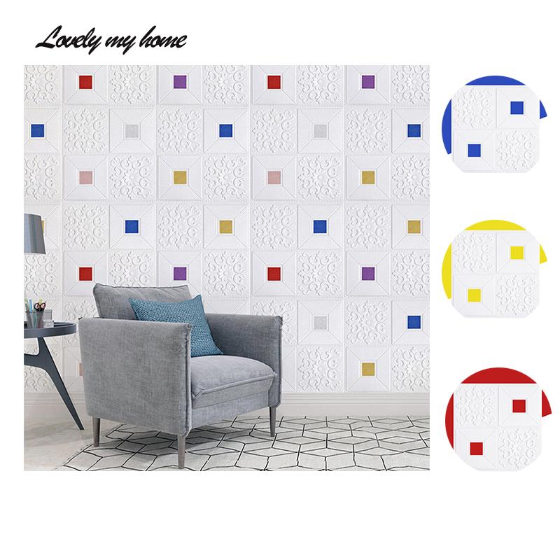 

10 шт. 35X35 см 3D обои самоклеющиеся наклейки на стену декоративный потолок фон настенная пенопластовая настенная панель обои панель