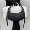 Heiße Mädchen Schwarze Schultertaschen Damen High Street Stickerei Leder Weiche Handtasche Geldbörse Weiblich Vintage Achseltasche