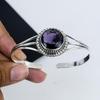 Dainty Amethyst Gemstone Handmade Cuff Bangle 925 Sterling Silver Cuff Bangle, Amethyst Cuff Bangle For Wife , Unisex Bangle, Birthday Gift