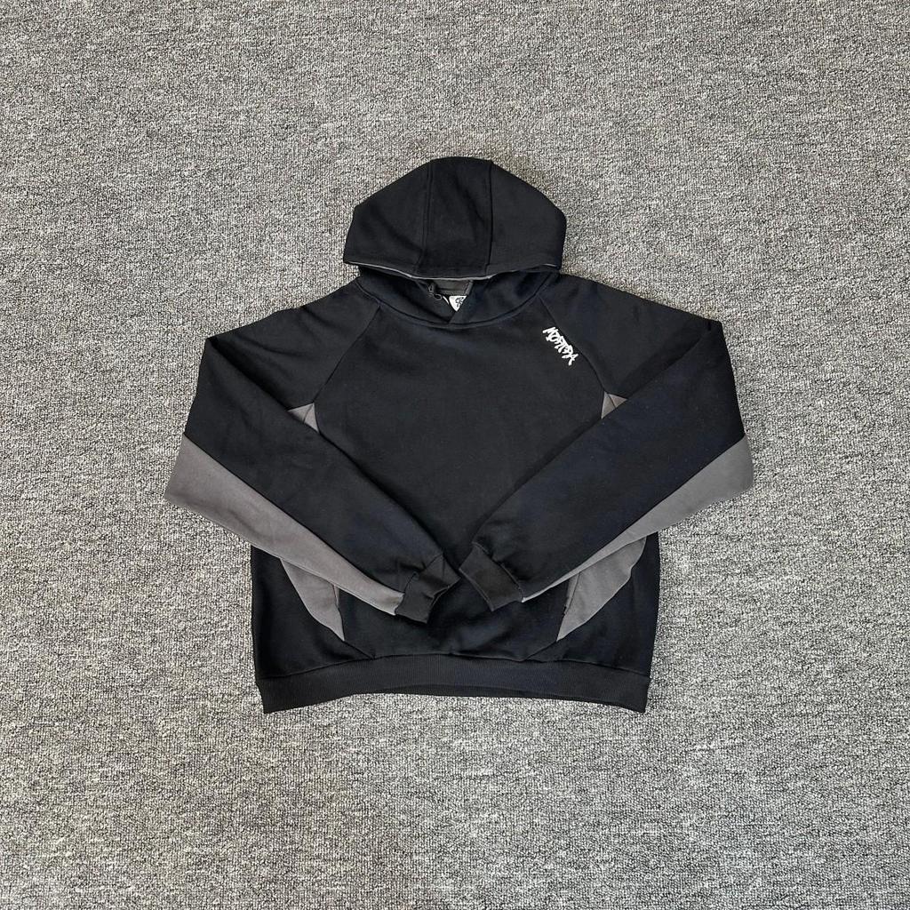 Trendiger Mertra Logo-Stick Colorblock Hoodie, Mit Samtfutter, Unisex, Herbst/Winter Warmes Sweatshirt.