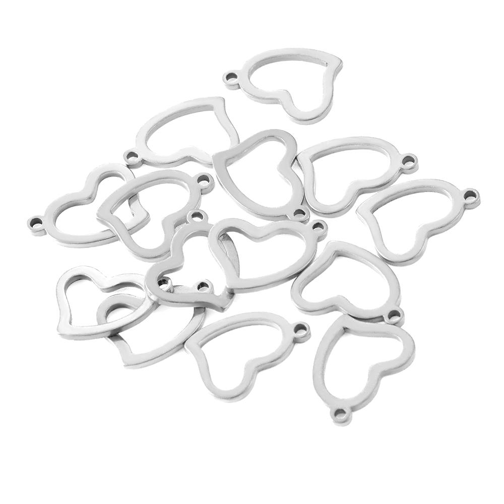 20pcs/lot Stainless Steel Angel Crown Cross Heart Charms Pendant for DIY Bracelet Anklet Earring Jewelry Making Supplies